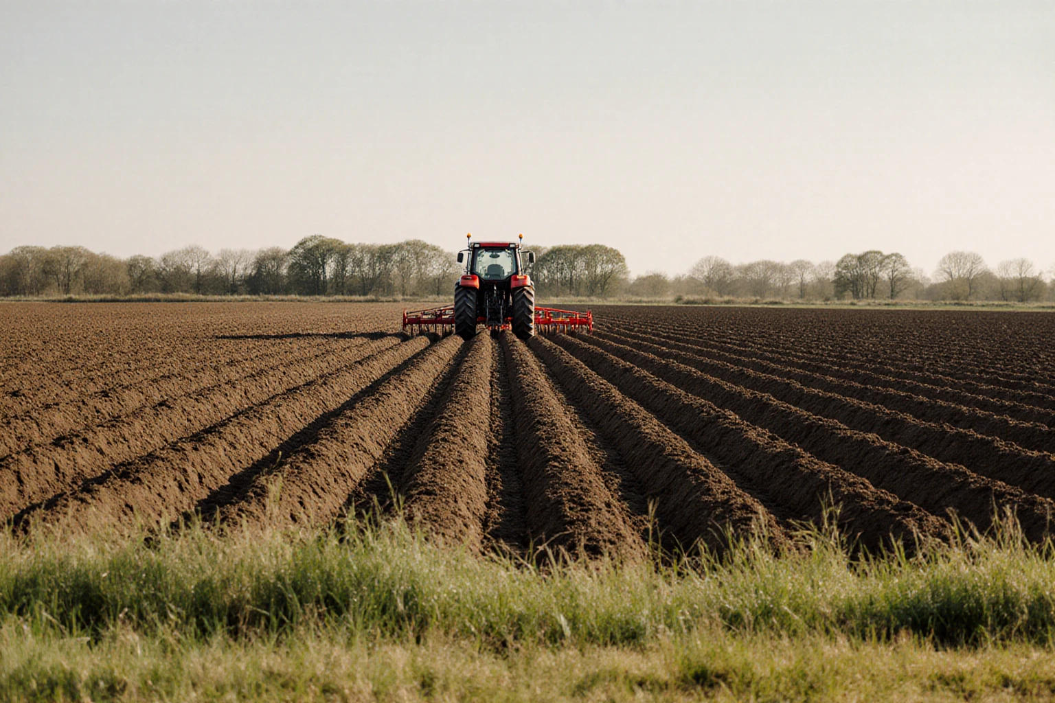Tractor cultivating an agricultural field
